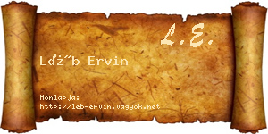 Léb Ervin névjegykártya